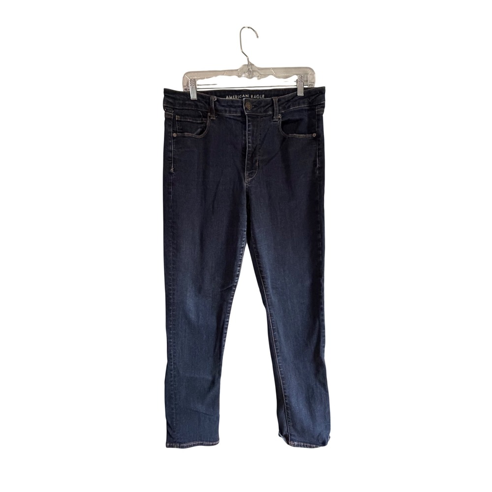 American Eagle Super Stretch Skinny Jeans Womens 10 Dark Wash High Rise Indigo
